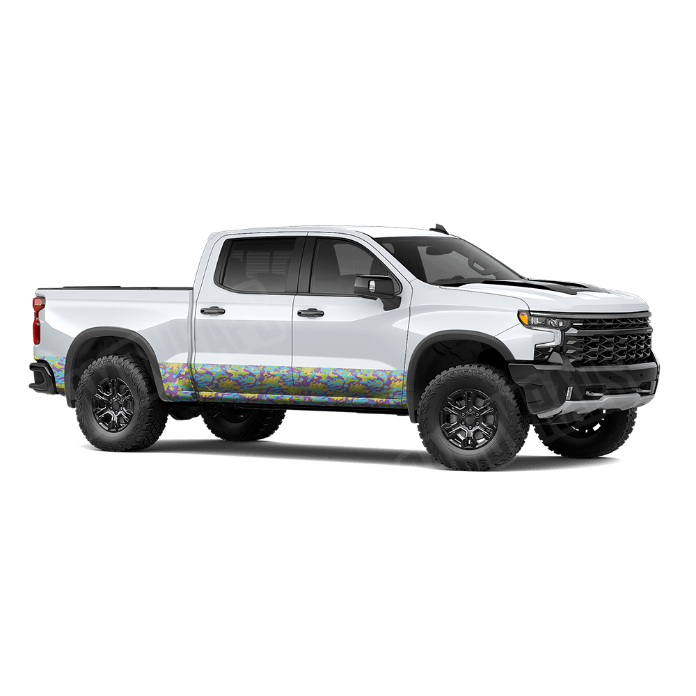 Large Classic Carnival Rocker Panel Camo Vinyl Wrap