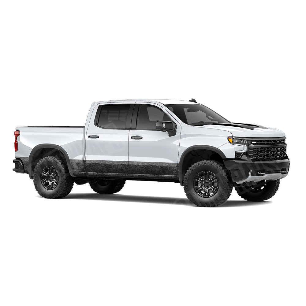 Large Classic Elite Black Rocker Panel Camo Vinyl Wrap