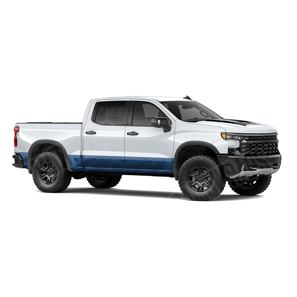 Large Classic Elite Blue Rocker Panel Camo Vinyl Wrap