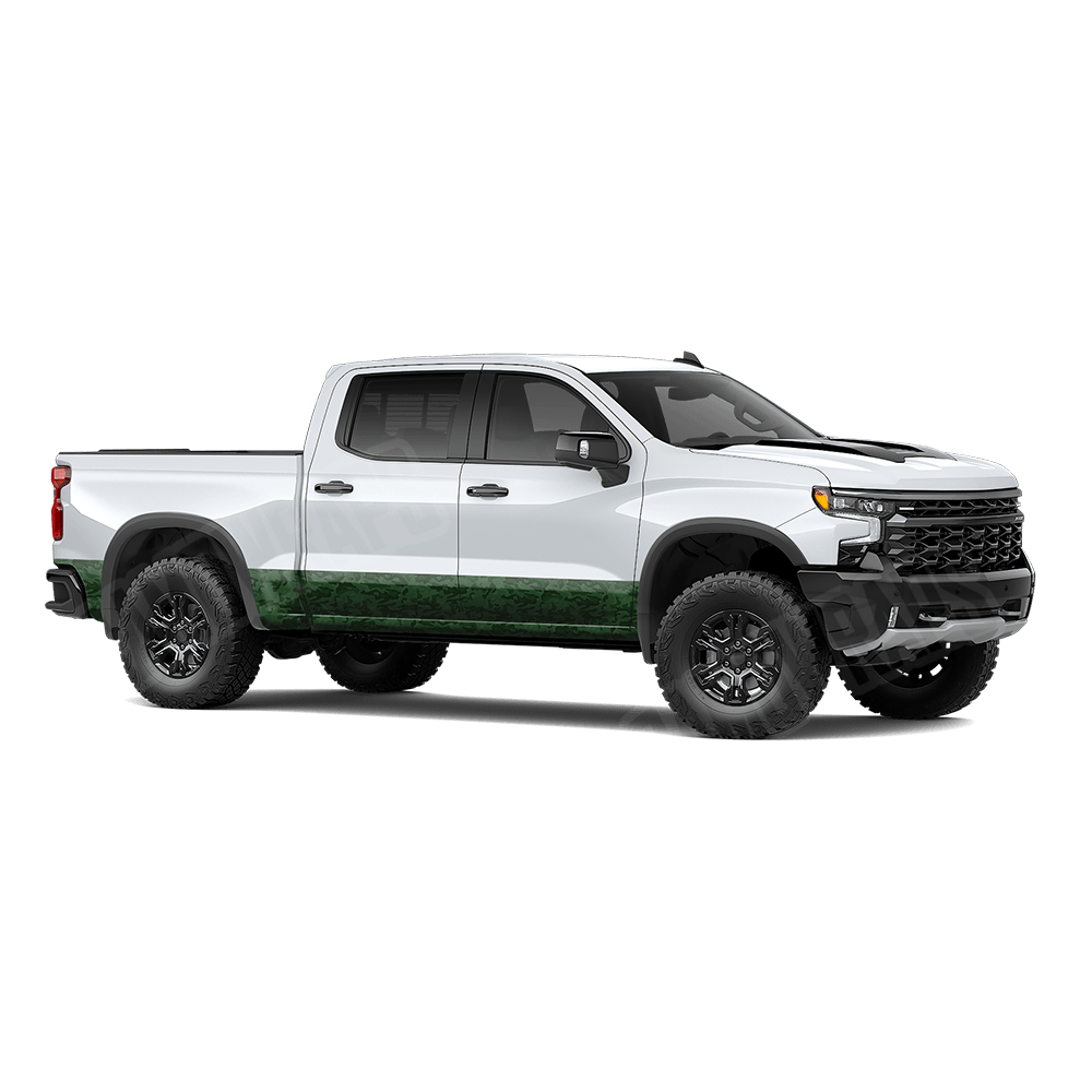 Large Classic Elite Green Rocker Panel Camo Vinyl Wrap