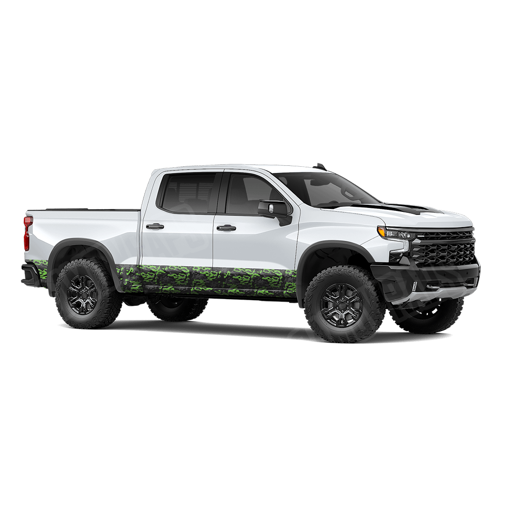 Large Classic Metro Green Rocker Panel Camo Vinyl Wrap