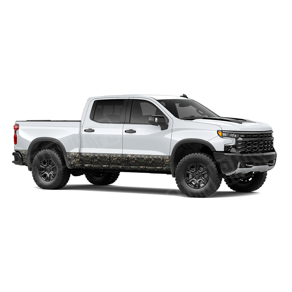 Large Classic Militant Charcoal Rocker Panel Camo Vinyl Wrap