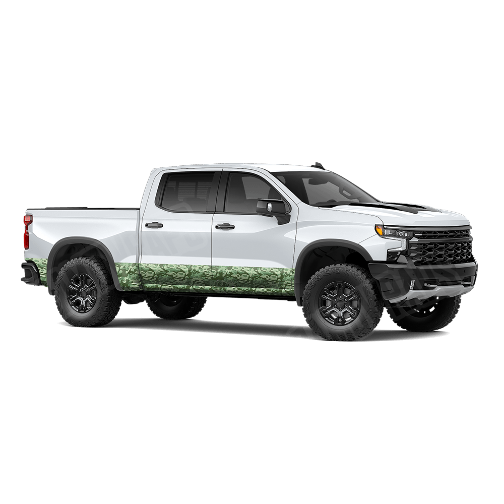 Large Classic Pistachio Rocker Panel Camo Vinyl Wrap