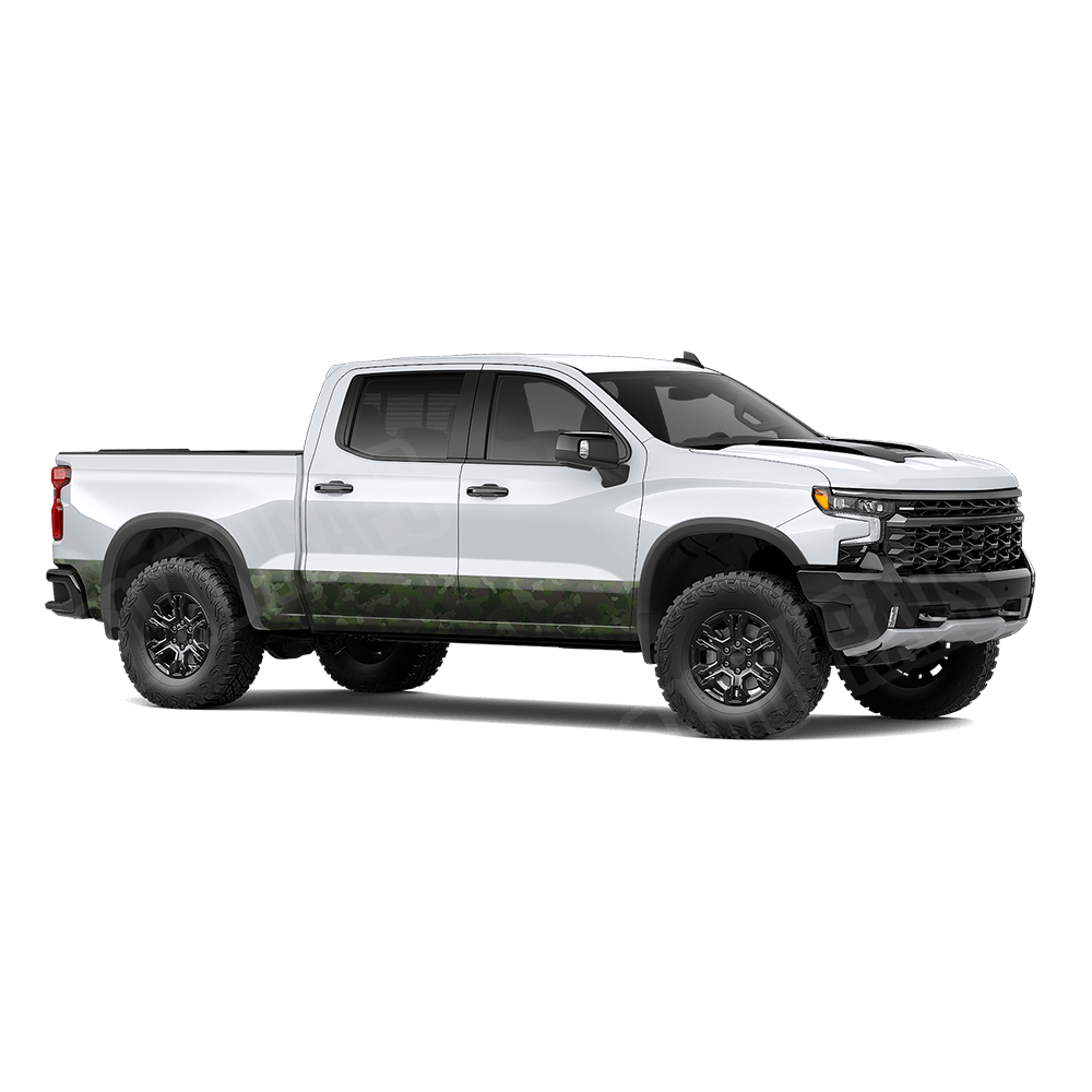 Large Cumulus Army Dark Green Rocker Panel Camo Vinyl Wrap