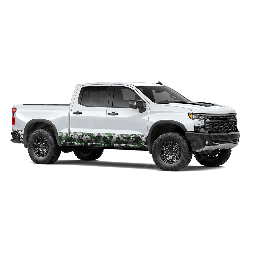 Large Cumulus Green Tiger Rocker Panel Camo Vinyl Wrap