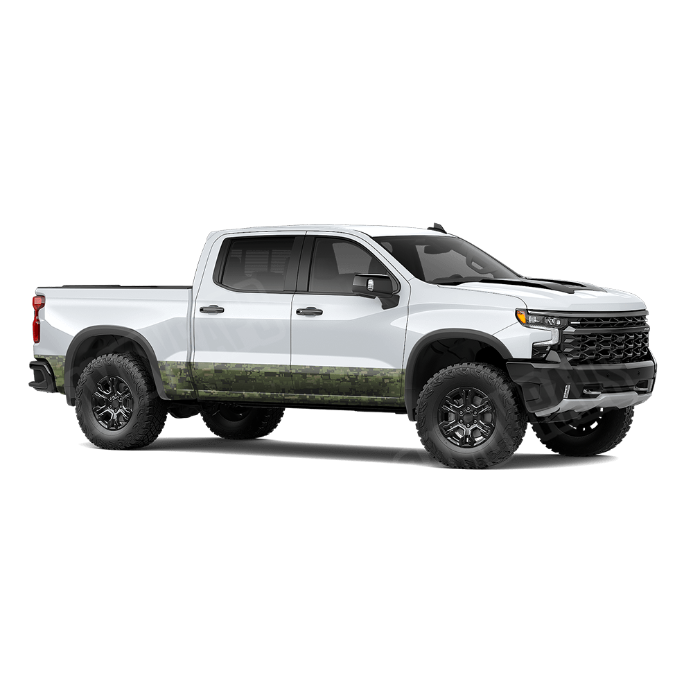 Large Digital Army Green Rocker Panel Camo Vinyl Wrap