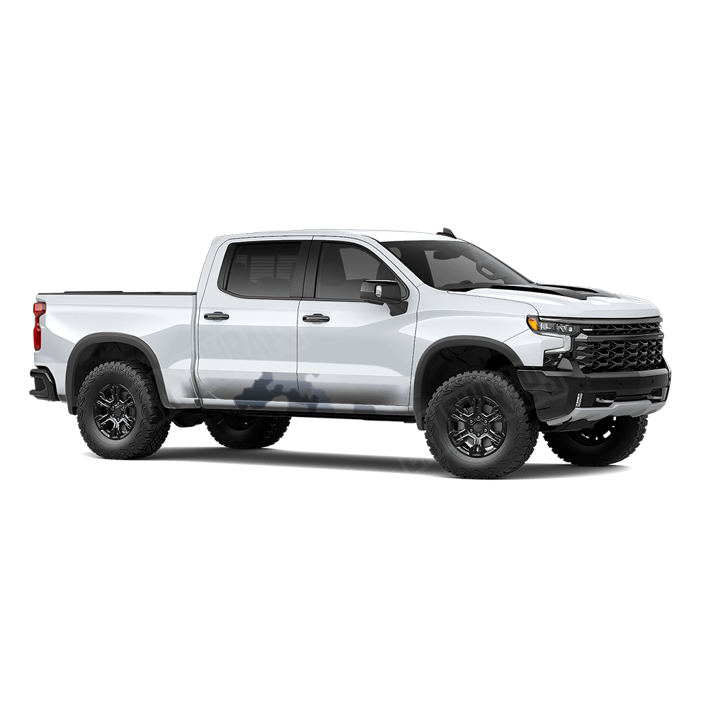 Large Nemesis Snow Tundra Rocker Panel Vinyl Wrap