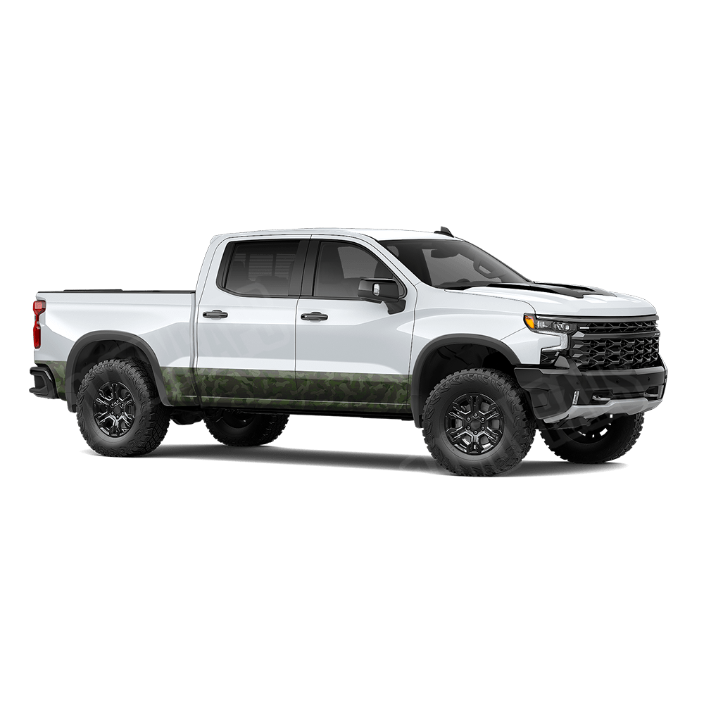 Large Ragged Army Dark Green Rocker Panel Camo Vinyl Wrap