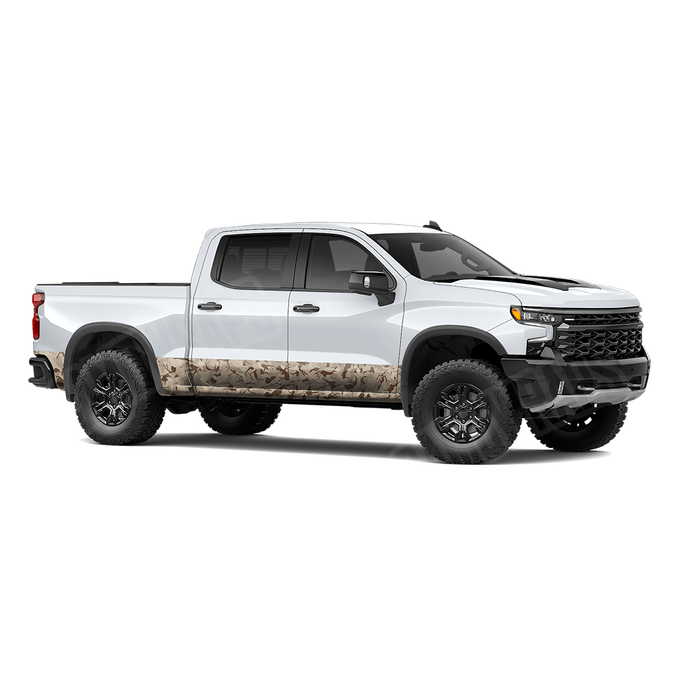 Large Ragged Desert Rocker Panel Camo Vinyl Wrap