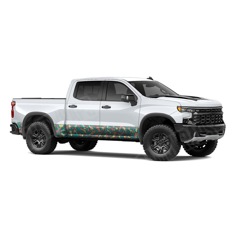 Large Ragged Fiesta Rocker Panel Camo Vinyl Wrap