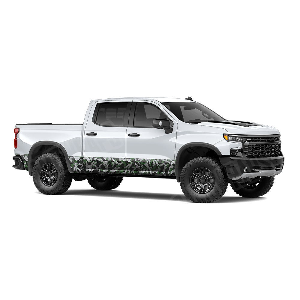 Large Ragged Green Tiger Rocker Panel Camo Vinyl Wrap