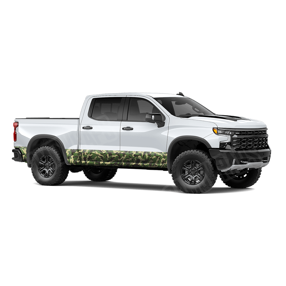 Large Ragged Jungle Rocker Panel Camo Vinyl Wrap