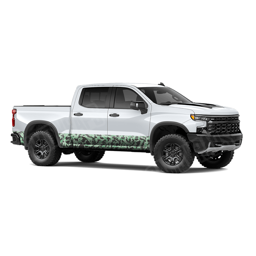 Large Ragged Mint Chocolate Chip Rocker Panel Camo Vinyl Wrap