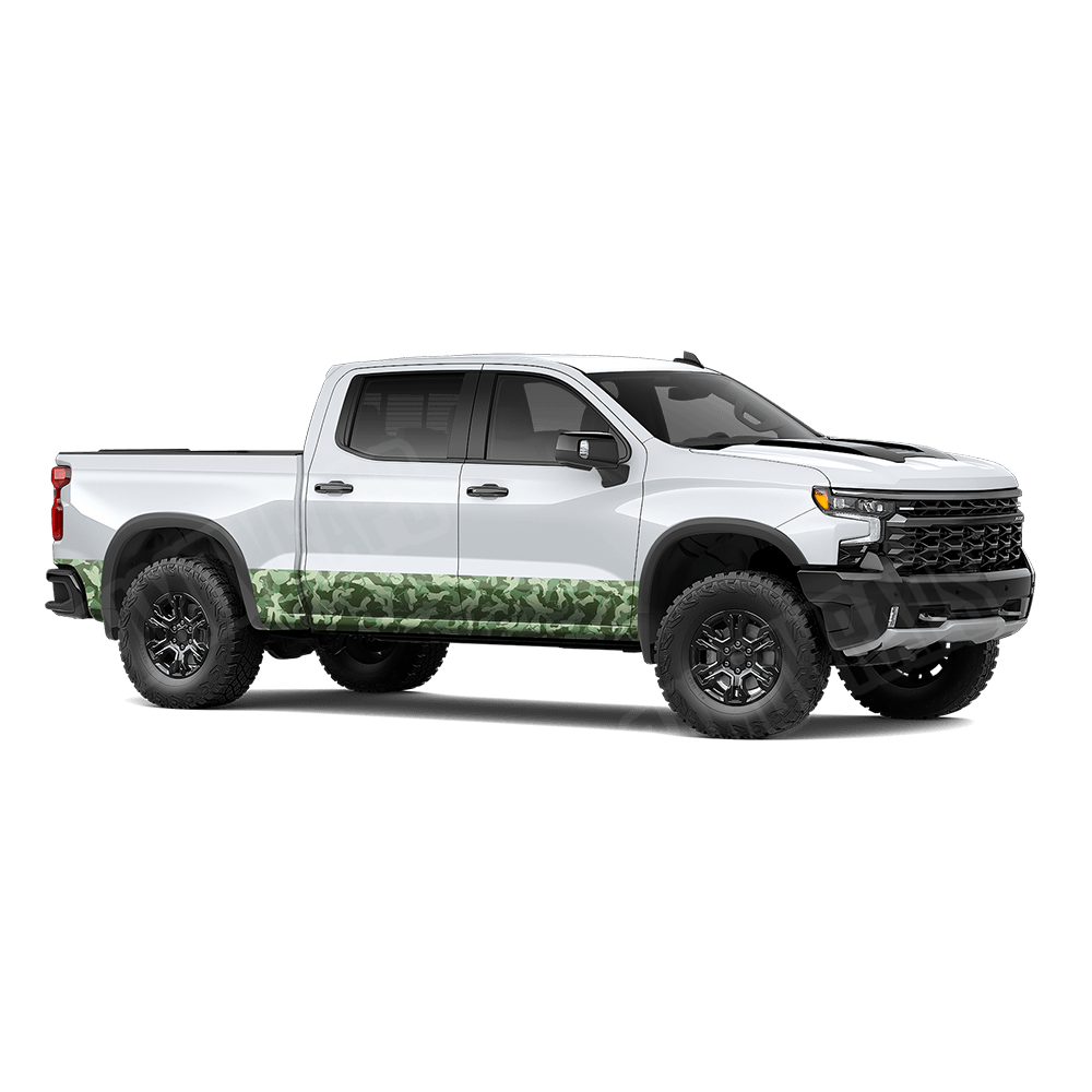 Large Ragged Pistachio Rocker Panel Camo Vinyl Wrap