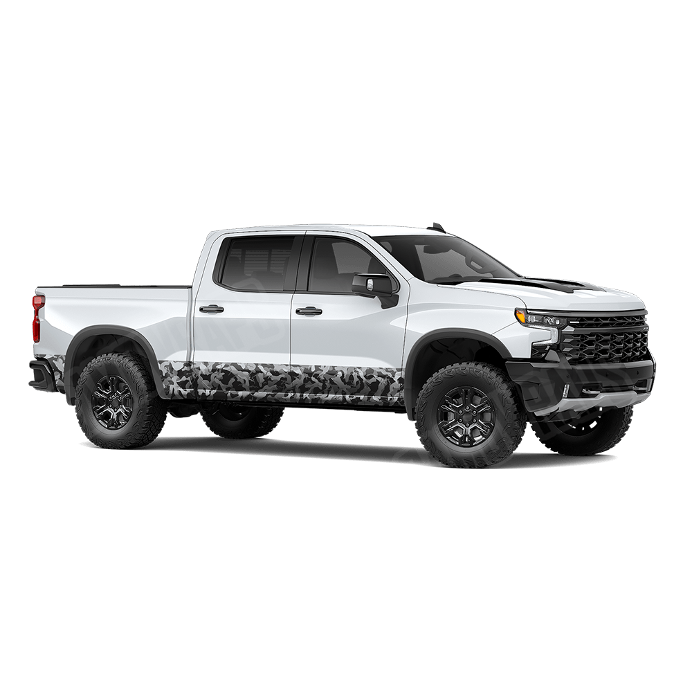 Large Ragged Urban Night Rocker Panel Camo Vinyl Wrap
