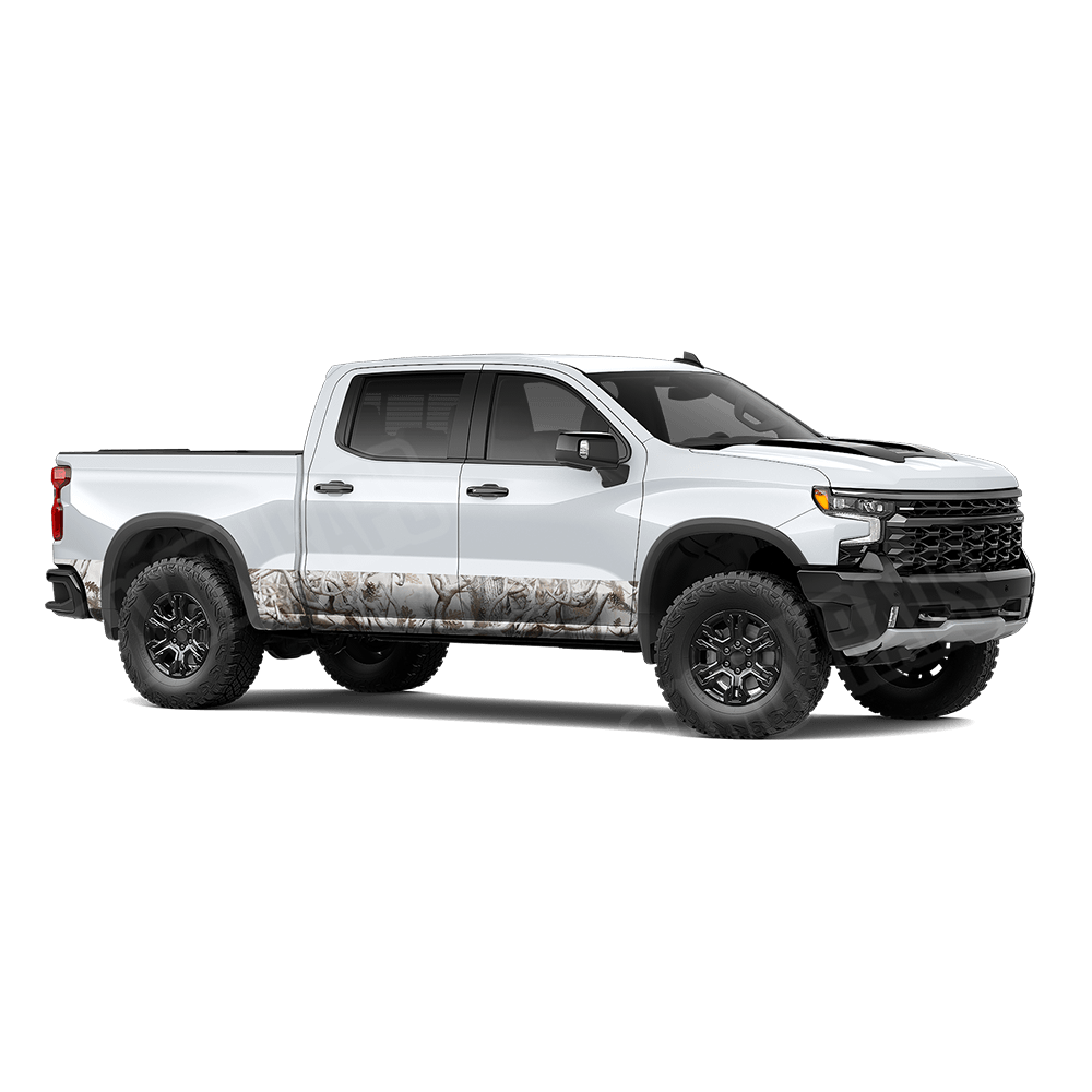 Nature Lifeless Snow Woods Buck Skull Rocker Panel Camo Vinyl Wrap