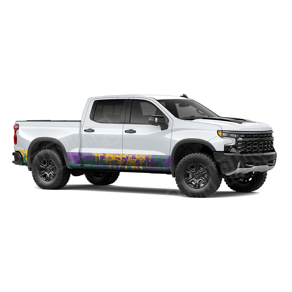 Pasted Mardi Gras Rocker Panel Camo Vinyl Wrap