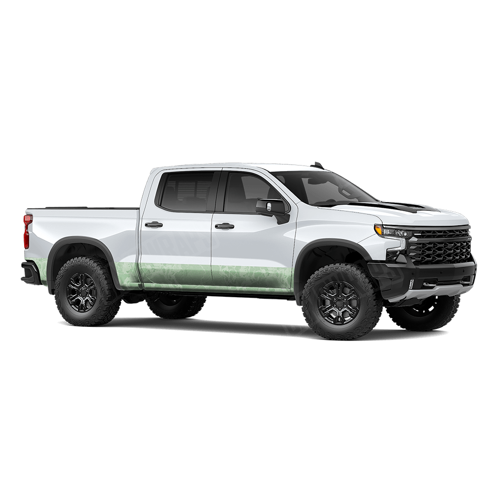 Realtree WAV3 Lime Green Rocker Panel Vinyl Wrap