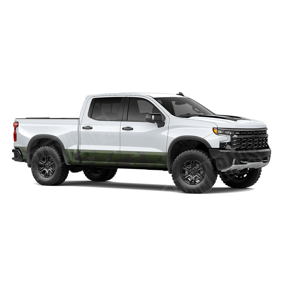 Shattered Army Dark Green Rocker Panel Camo Vinyl Wrap