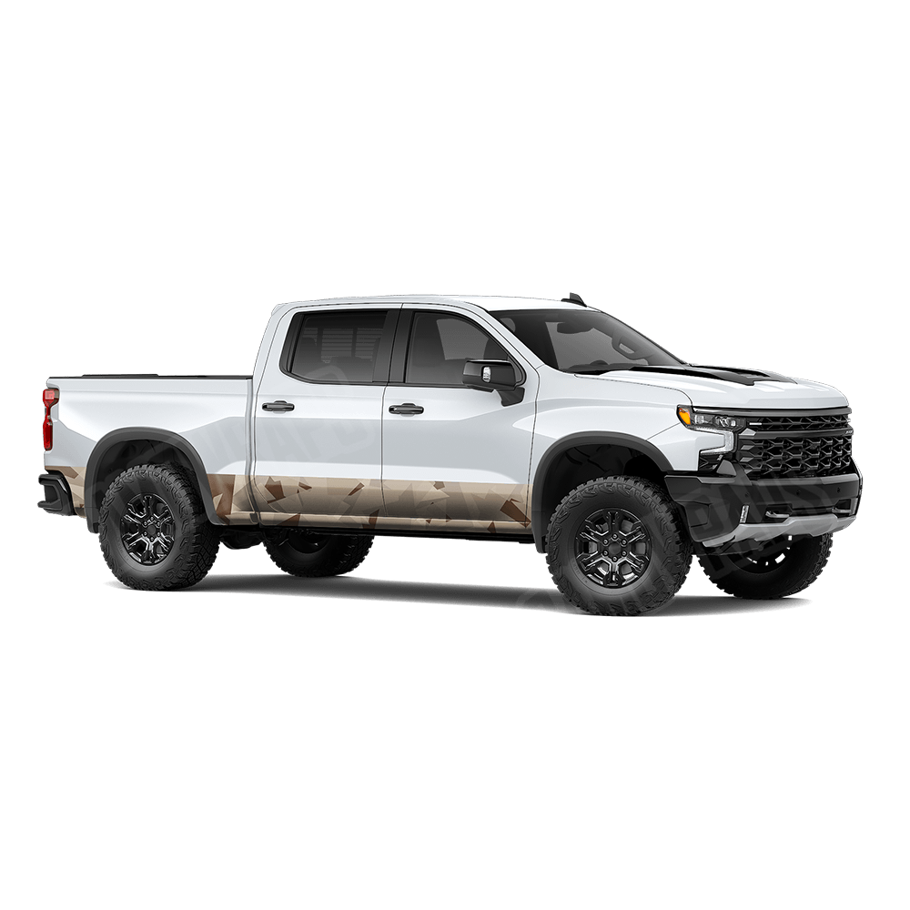 Shattered Desert Rocker Panel Camo Vinyl Wrap