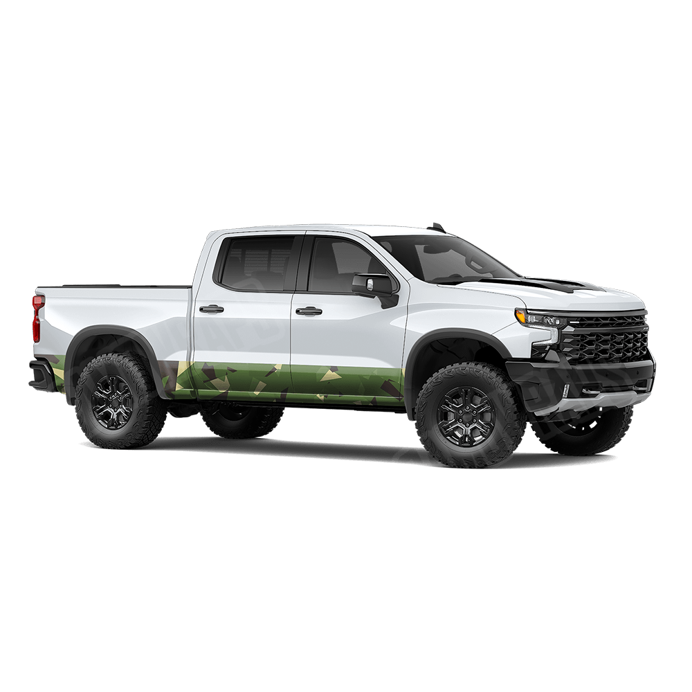 Shattered Jungle Rocker Panel Camo Vinyl Wrap