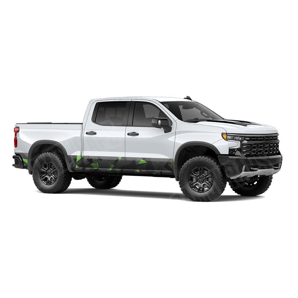 Shattered Metro Green Rocker Panel Camo Vinyl Wrap