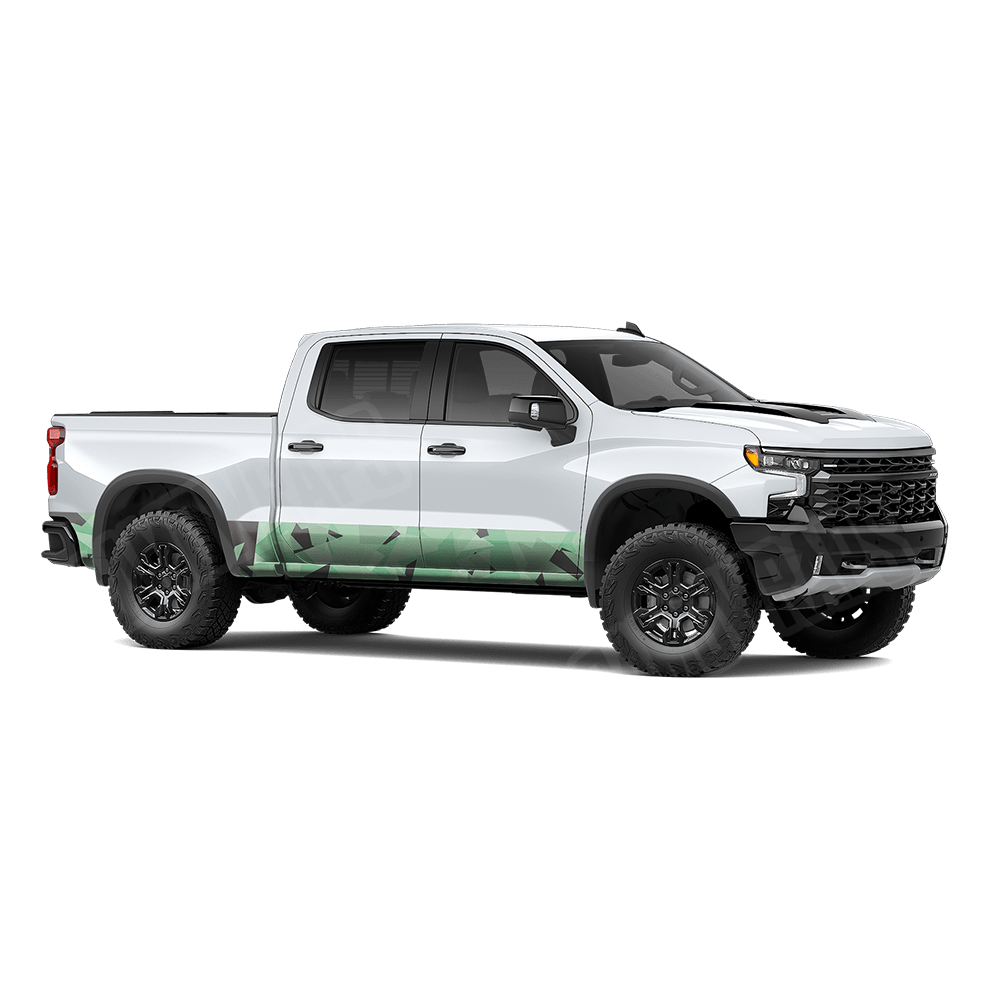 Shattered Mint Chocolate Chip Rocker Panel Camo Vinyl Wrap