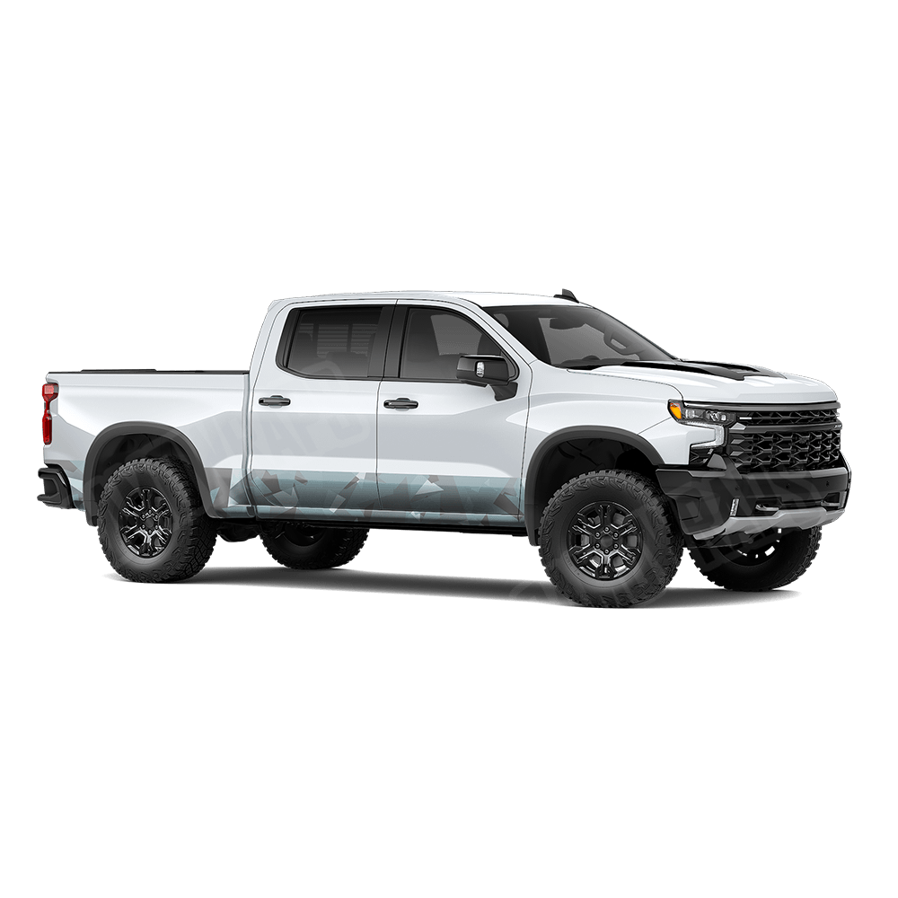 Shattered Overcast Rocker Panel Camo Vinyl Wrap