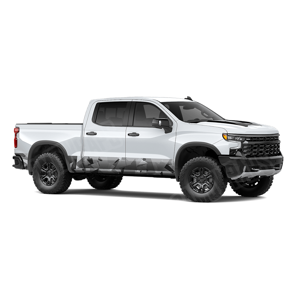 Shattered Urban Night Rocker Panel Camo Vinyl Wrap