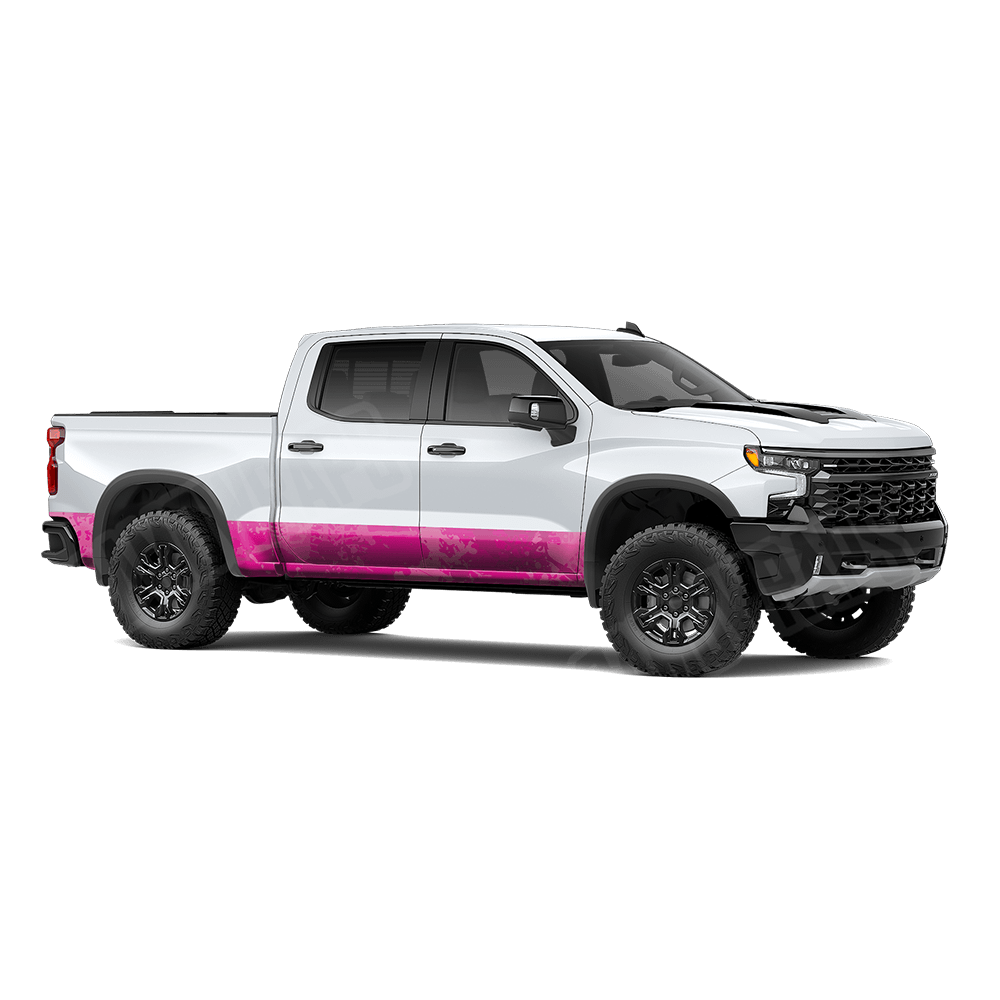 Tire Splatter Elite Magenta Rocker Panel Camo Vinyl Wrap