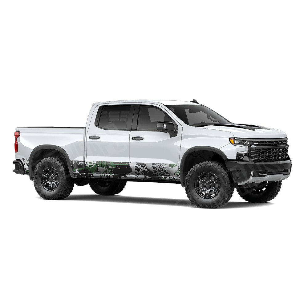 Tire Splatter Green Tiger Rocker Panel Camo Vinyl Wrap