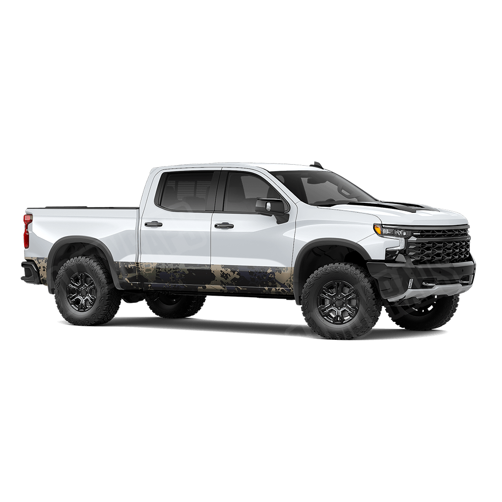 Tire Splatter Militant Blue Rocker Panel Camo Vinyl Wrap