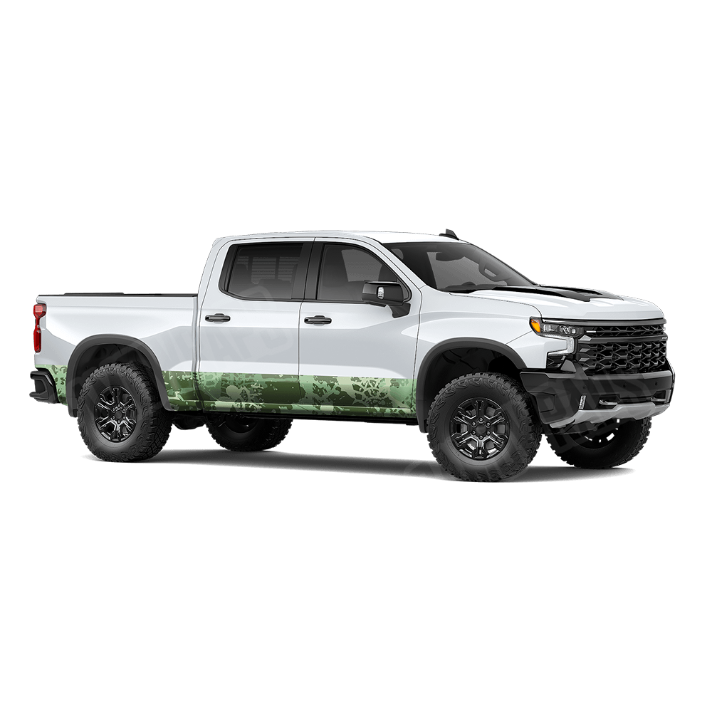 Tire Splatter Pistachio Rocker Panel Camo Vinyl Wrap