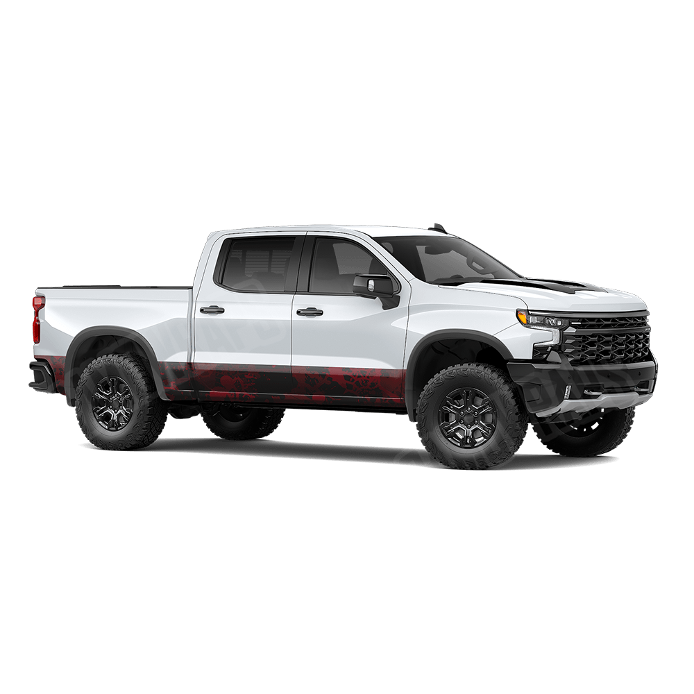 Tire Splatter Vampire Red Rocker Panel Camo Vinyl Wrap
