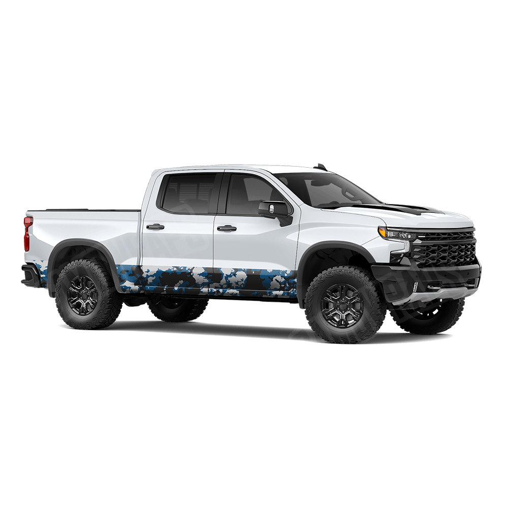 Treetop Blue Tiger Rocker Panel Camo Vinyl Wrap