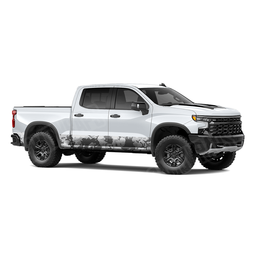 Treetop Snow Rocker Panel Camo Vinyl Wrap
