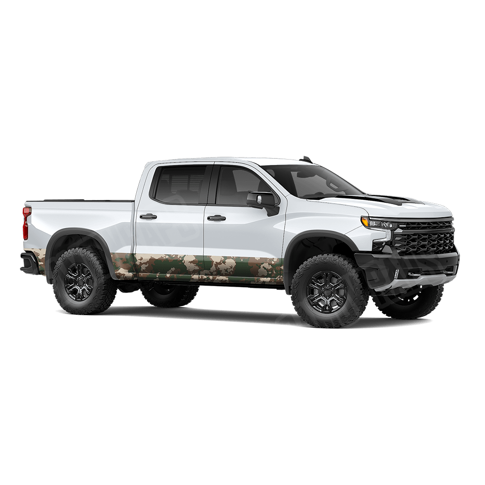 Treetop Woodland Rocker Panel Camo Vinyl Wrap