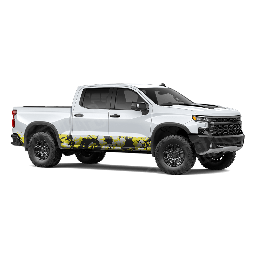 Treetop Yellow Tiger Rocker Panel Camo Vinyl Wrap