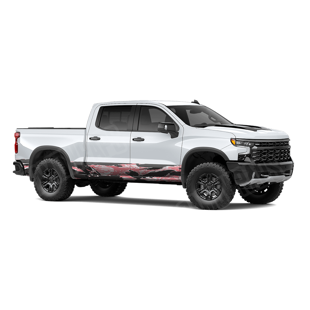 Vietnam Tiger Stripe Pink Rocker Panel Camo Vinyl Wrap