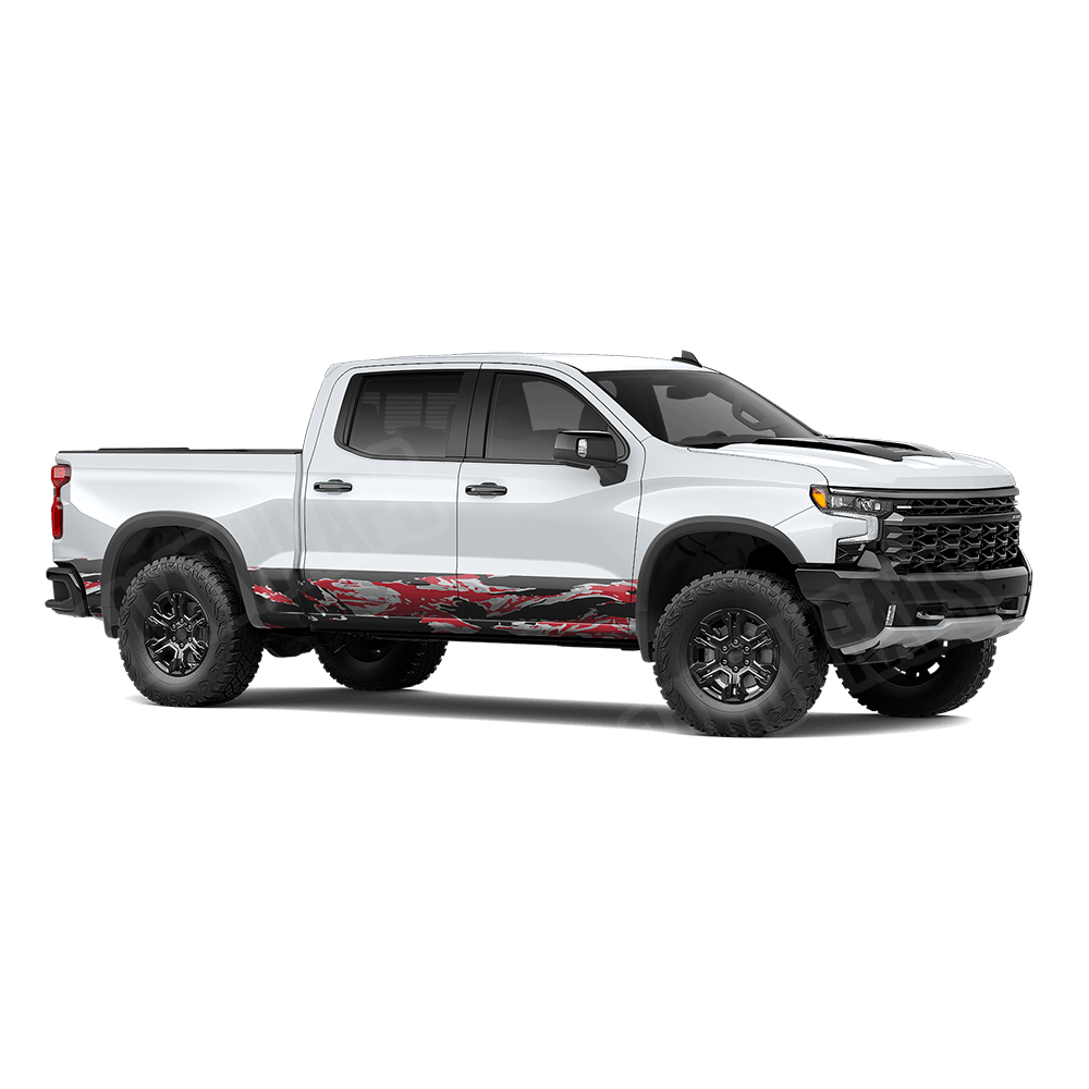 Vietnam Tiger Stripe Red Tiger Rocker Panel Camo Vinyl Wrap