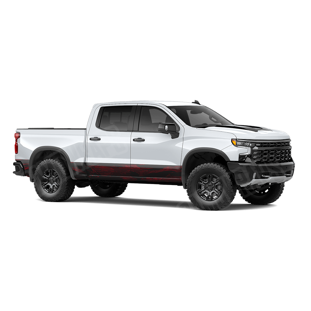Vietnam Tiger Stripe Vampire Red Rocker Panel Camo Vinyl Wrap
