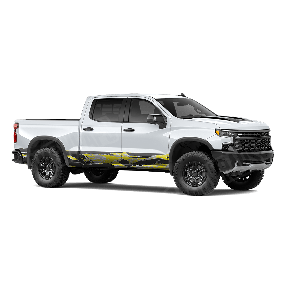 Vietnam Tiger Stripe Yellow Tiger Rocker Panel Camo Vinyl Wrap