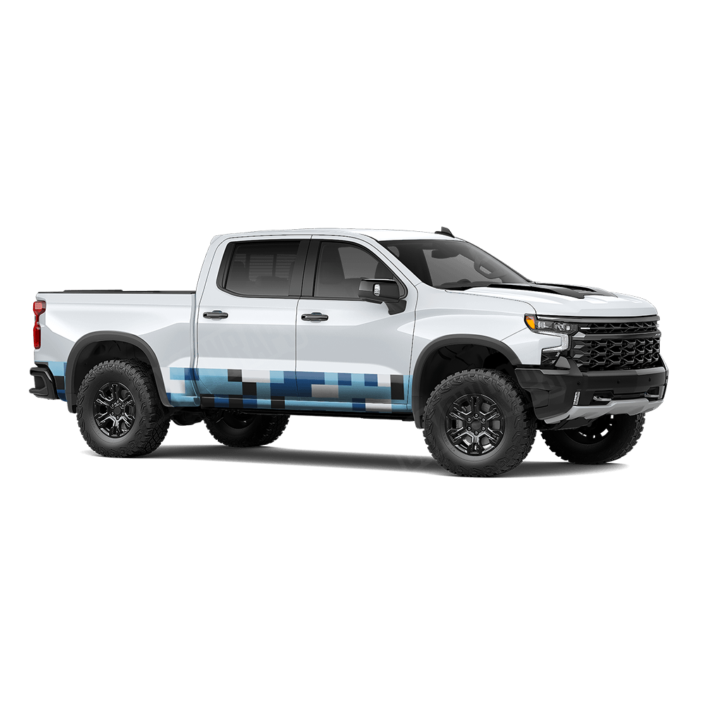 Pixel Baby Blue Rocker Panel Wraps