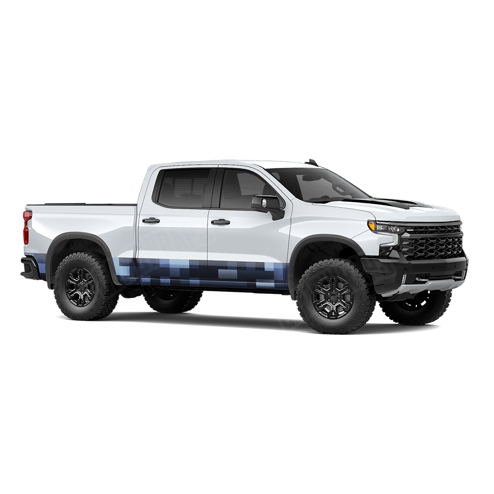 Pixel Blue Urban Night Rocker Panel Wraps