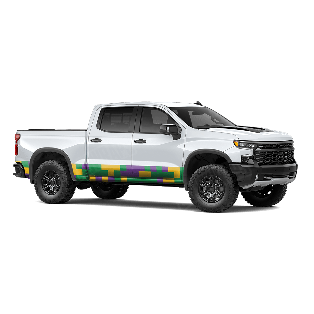 Pixel Mardi Gras Rocker Panel Wraps
