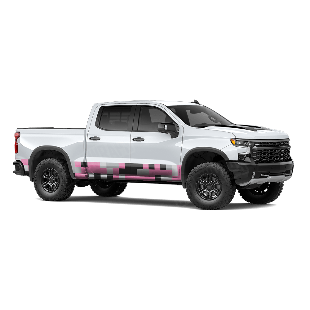 Pixel Pink Tiger Rocker Panel Wraps