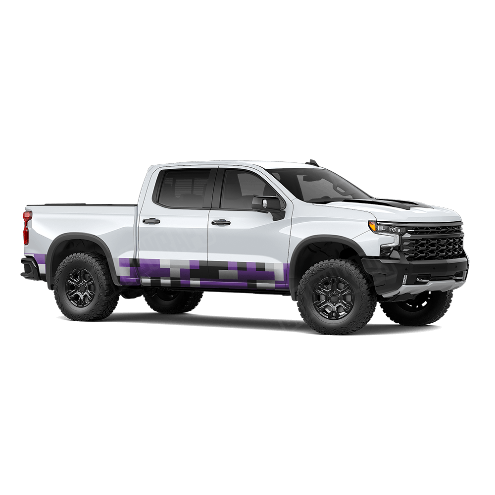 Pixel Purple Tiger Rocker Panel Wraps