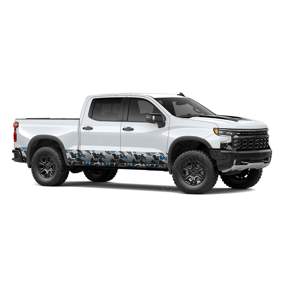 Old School Duck Blue Tiger Rocker Panel Wraps