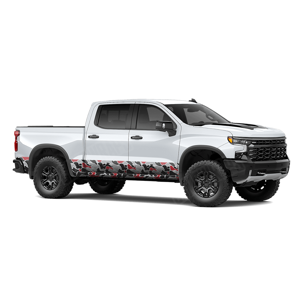 Old School Duck Red Tiger Rocker Panel Wraps