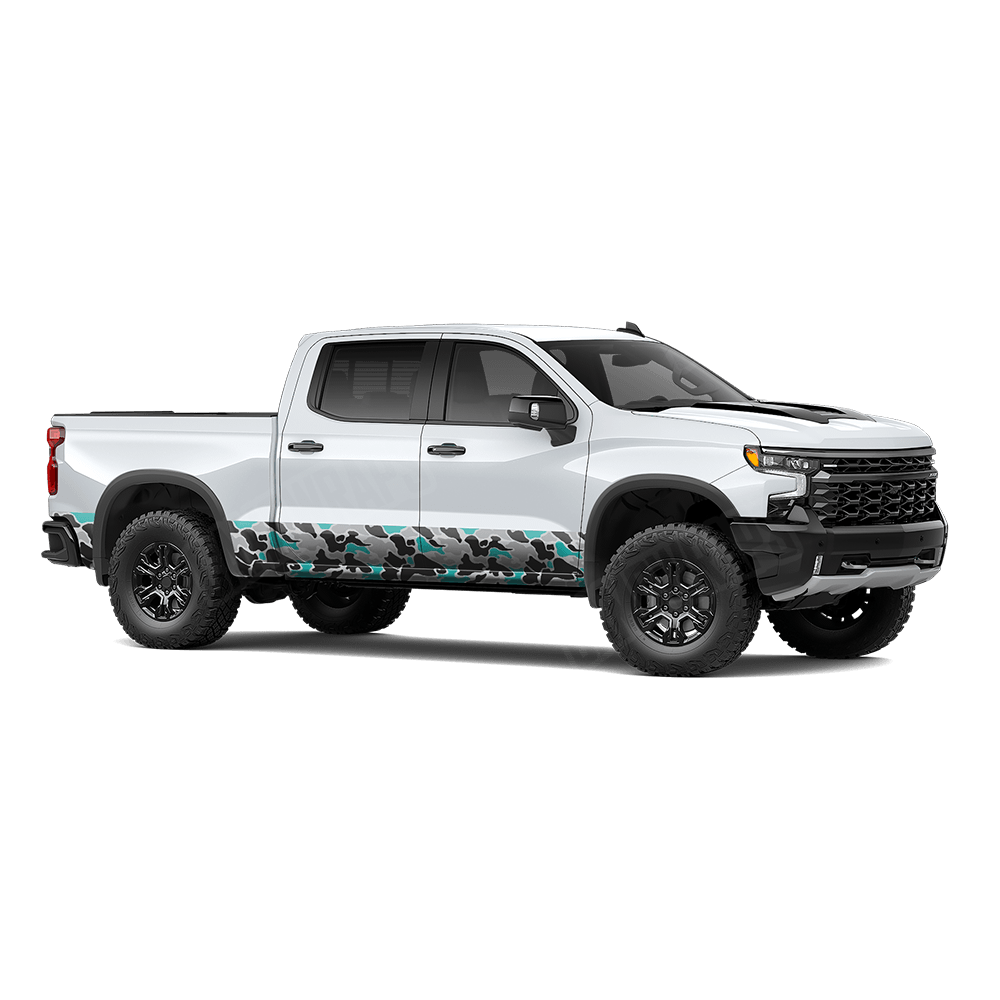 Old School Duck Tiffany Blue Tiger Rocker Panel Wraps